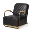 36  Black And Gold Leather Lounge Chair Online now