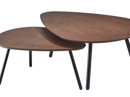 17  Black And Brown Solid Wood Round Nested Tables Supply