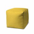 17  Yellow Cube Polka Dots Indoor Outdoor Pouf Cover Sale