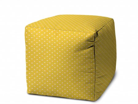 17  Yellow Cube Polka Dots Indoor Outdoor Pouf Cover Sale