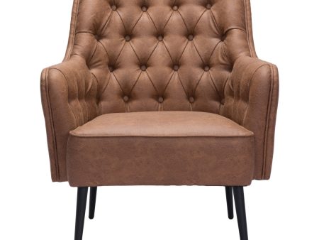 29  Brown And Black Faux Leather Tufted Arm Chair Online