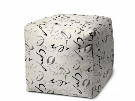 17  Gray Polyester Cube Indoor Outdoor Pouf Ottoman Cheap