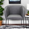 28  Gray And Black Faux Leather Barrel Chair Cheap