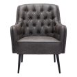 29  Black Faux Leather Tufted Arm Chair on Sale