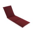 Outdoor Chaise Lounge Cushion Patio Furniture Folding Pad with Fixing Straps-Red on Sale