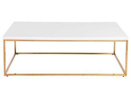 47  White And Gold Metal Coffee Table Fashion