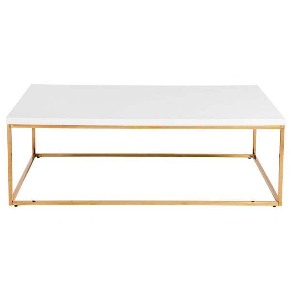 47  White And Gold Metal Coffee Table Fashion