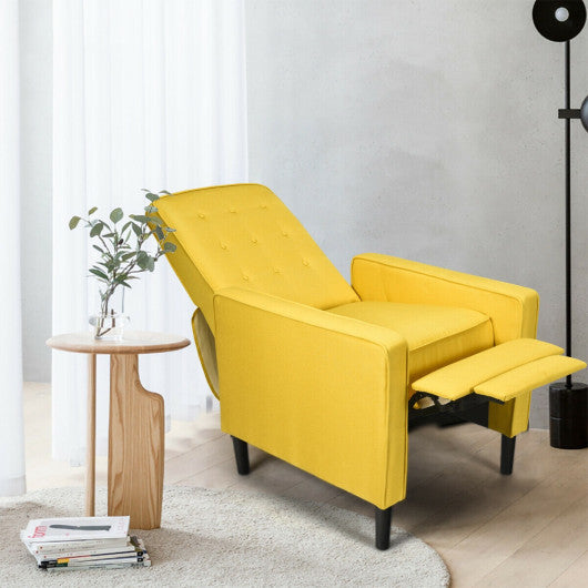 Mid-Century Push Back Recliner Chair -Yellow Online now