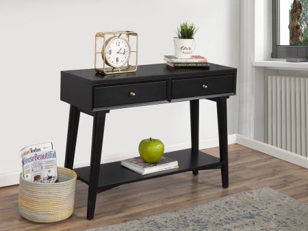 42  Black Floor Shelf Console Table With Shelves And Drawers on Sale