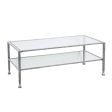 48  Silver Glass And Metal Rectangular Coffee Table Supply