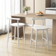 Counter Height Bar Chair Set with Acacia Wood Frame and Supporting Legs-White Online