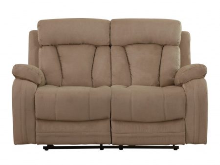 63  Beige Leather Match Recliner Sale