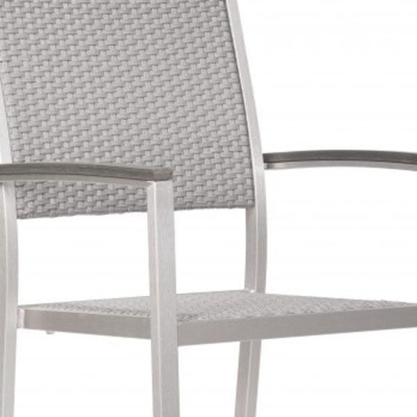 Set Of Two 21  White Aluminum Arm Chair For Cheap