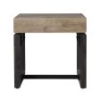 20  Natural Wood Manufactured Wood And Iron Square End Table Sale