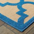 7  X 10  Blue and Beige Geometric Stain Resistant Indoor Outdoor Area Rug Online Sale