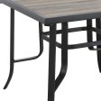 35  Brown and Black Square Metal Outdoor Dining Table Sale