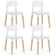 Modern Dining Side Chairs Set of 4 with Ergonomic Backrest for Dining Room-White For Discount