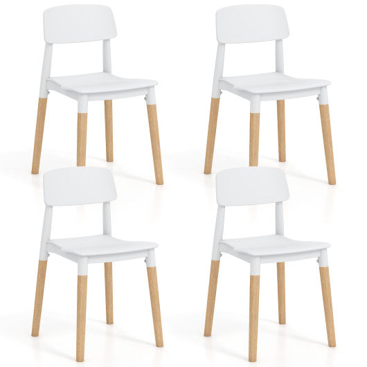 Modern Dining Side Chairs Set of 4 with Ergonomic Backrest for Dining Room-White For Discount