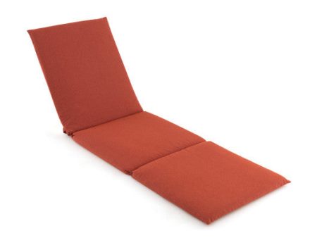 Outdoor Chaise Lounge Cushion Patio Furniture Folding Pad with Fixing Straps-Orange Discount