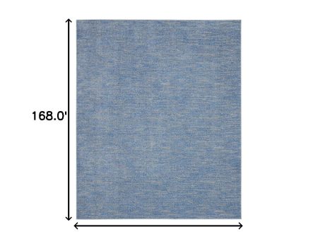 10  X 14  Blue And Grey Striped Non Skid Indoor Outdoor Area Rug Hot on Sale