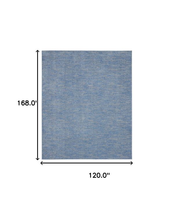 10  X 14  Blue And Grey Striped Non Skid Indoor Outdoor Area Rug Hot on Sale