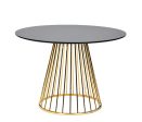 43  Black And Gold Rounded Stainless Steel Pedestal Base Dining Table Discount