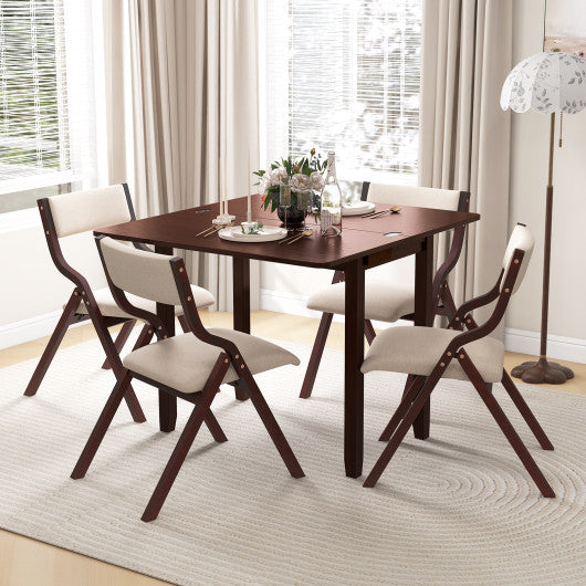 Kitchen Table Set for 2 Expandable Dining Table with 2 Upholstered Folding Chairs Cheap