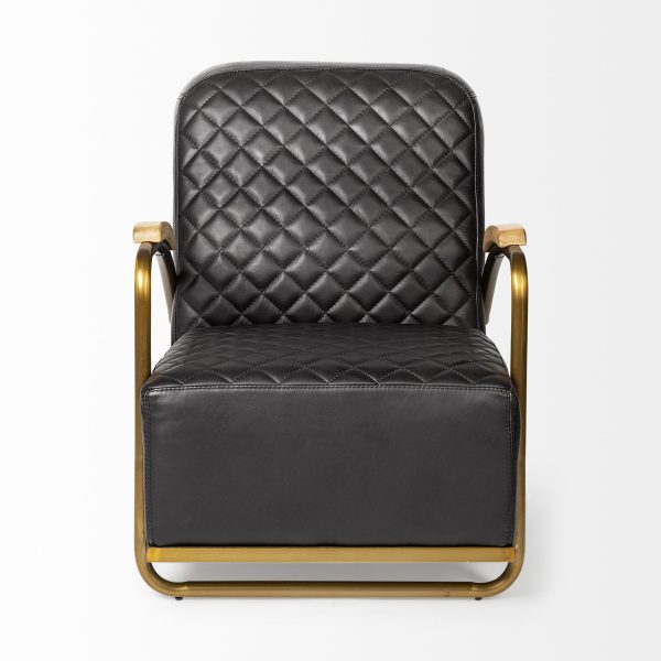 36  Black And Gold Leather Lounge Chair Online now