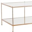 42  Clear And Gold Glass And Metal Coffee Table on Sale