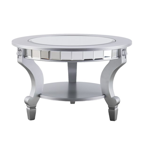 29  Silver Mirrored And Metal Round Mirrored Coffee Table Fashion