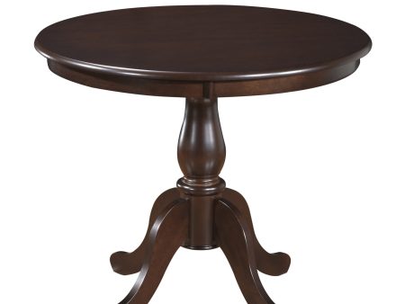 36  Espresso Rounded Solid Manufactured Wood And Solid Wood Pedestal Base Dining Table Online now