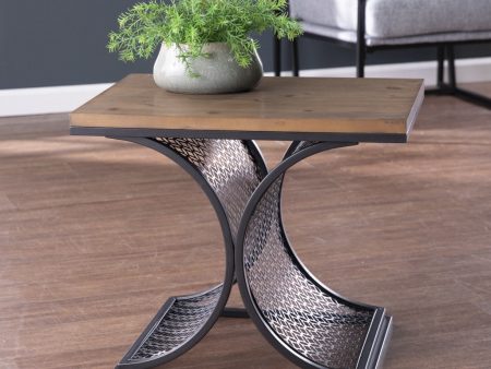 19  Black And Brown Wood And Iron End Table Sale