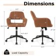 Mid Century Office Chair Faux Leather with Armrests-Brown Online Hot Sale