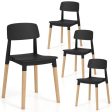 Modern Dining Side Chairs Set of 4 with Ergonomic Backrest for Dining Room-Black Online