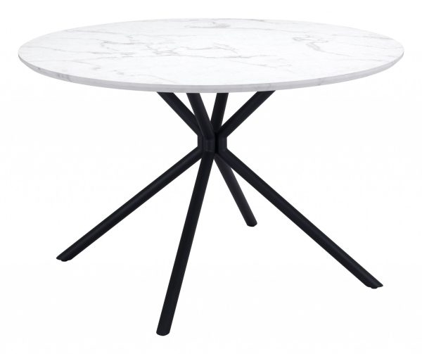 47  White And Black Rounded Steel Dining Table Fashion