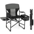 Folding Camping Directors Chair with Cooler Bag and Side Table-Black Sale