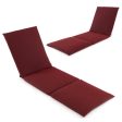 Outdoor Chaise Lounge Cushion Patio Furniture Folding Pad with Fixing Straps-Red on Sale