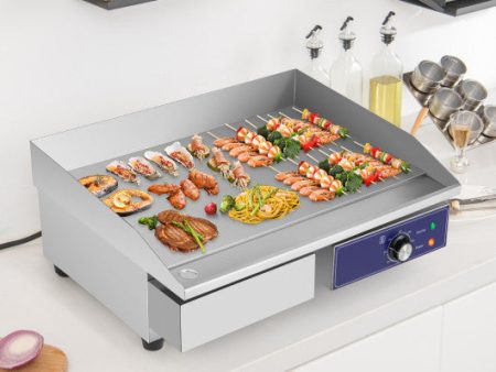 Commercial Electric Griddle with 122℉-572℉ Adjustable Temperature Control-Silver For Discount