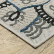 10  X 13  Blue and Beige Geometric Stain Resistant Indoor Outdoor Area Rug Online Sale