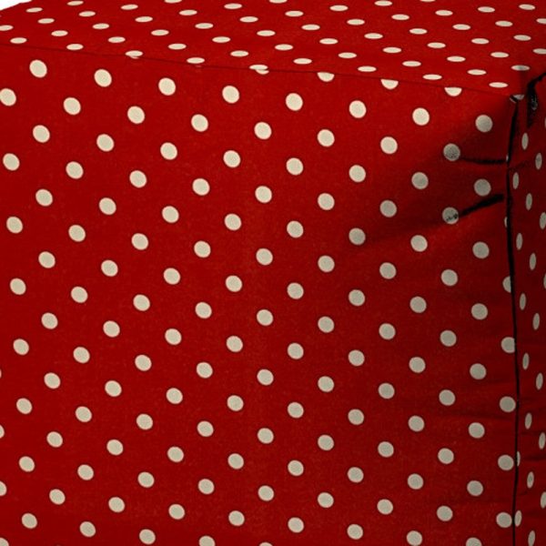 17  Red Cube Polka Dots Indoor Outdoor Pouf Cover Supply