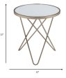 22  Brass And Clear Glass And Iron Round End Table Cheap