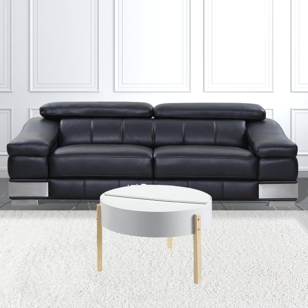 32  Natural Brown And White Round Coffee Table Online