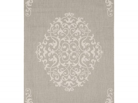 10  X 13  Gray and Ivory Oriental Stain Resistant Indoor Outdoor Area Rug Supply