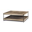 46  Natural And Black Solid Wood And Metal Coffee Table With Shelf Discount