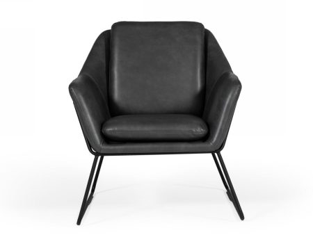 31  Dark Gray And Black Faux Leather Lounge Chair Sale