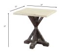 24  Espresso And White Faux Marble Square End Table Hot on Sale