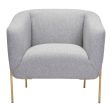 31  Gray And Gold Fabric Arm Chair Online Sale