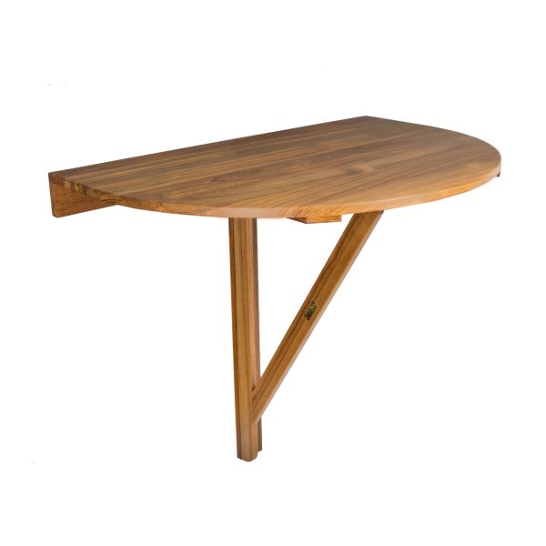 24  Brown Half Round Solid Wood Folding Outdoor Balcony Table Online