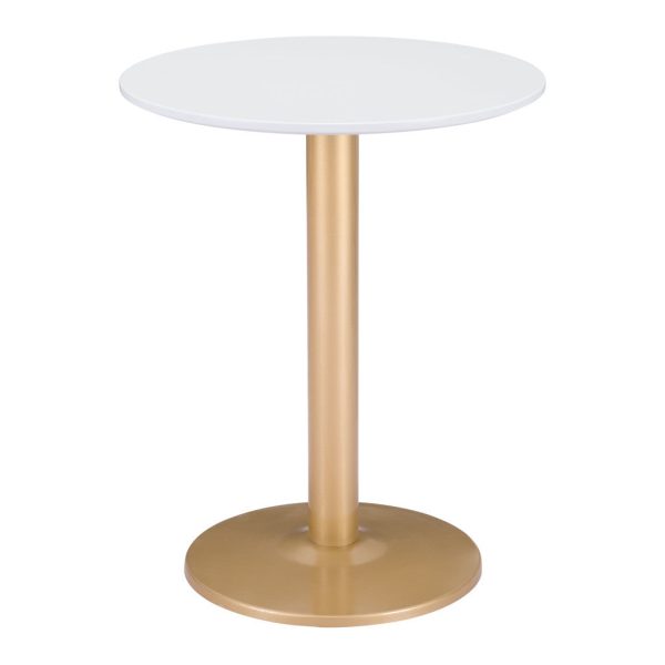 24  Gold And White Round End Table Supply