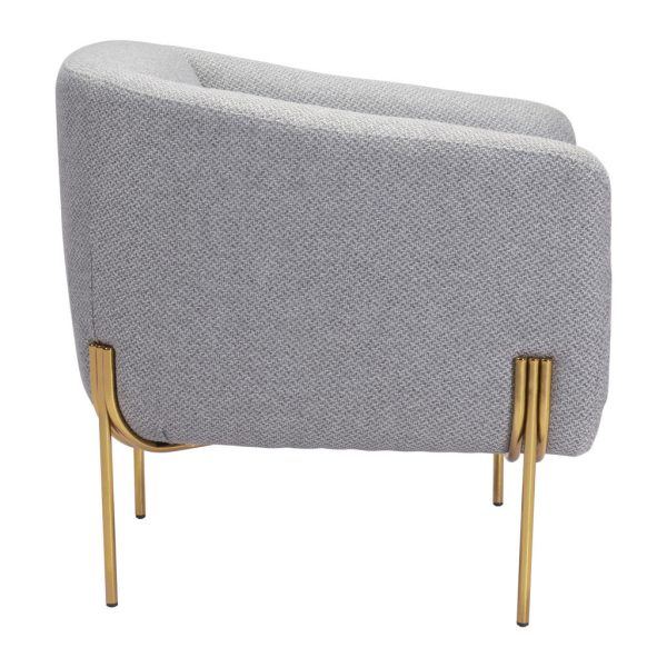 31  Gray And Gold Fabric Arm Chair Online Sale